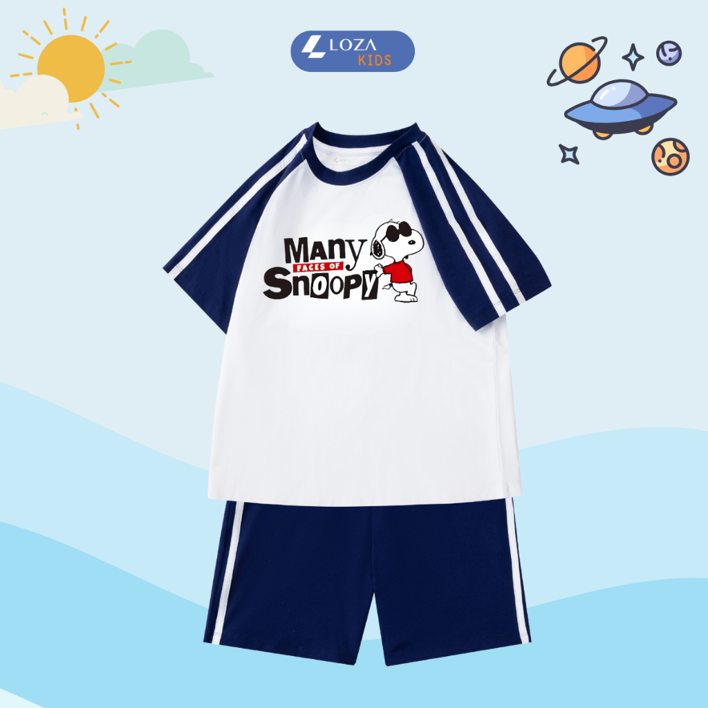Đồ bộ trẻ em phối viền hình cún Snoopy - Loza Kids BF259_thumbnail_5