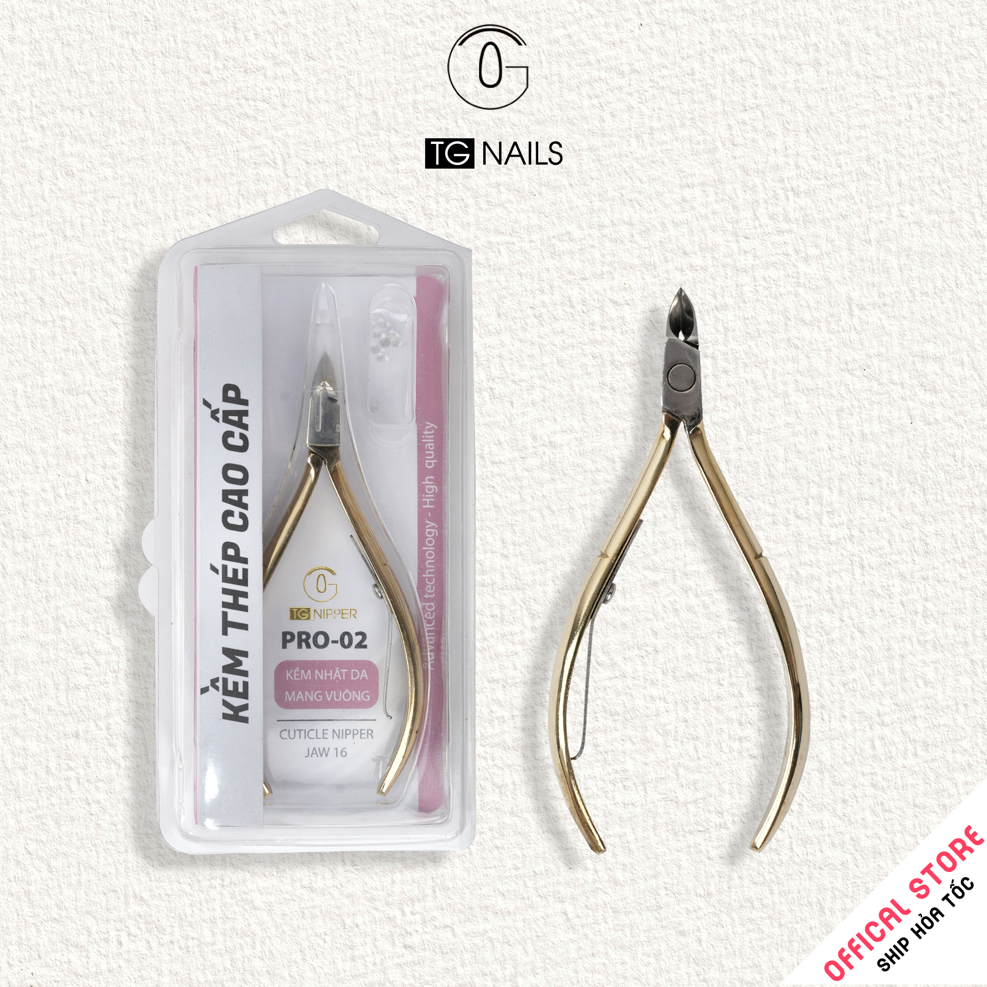 Kềm cắt da mang vuông màu vàng Pro 2