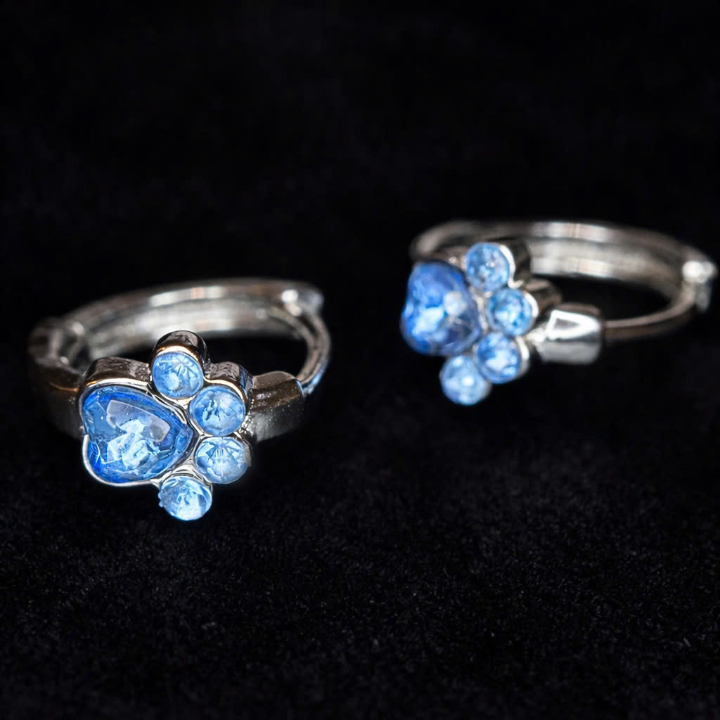 Khuyên vòng kiểu hợp kim chân mèo xanh 10mm_thumbnail_1