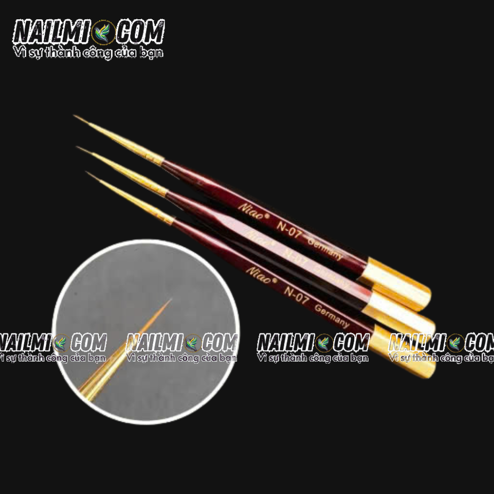 Cọ nét - cọ râu vẽ móng tay - 7mm - Niao - N07 - cán gỗ_thumbnail_3