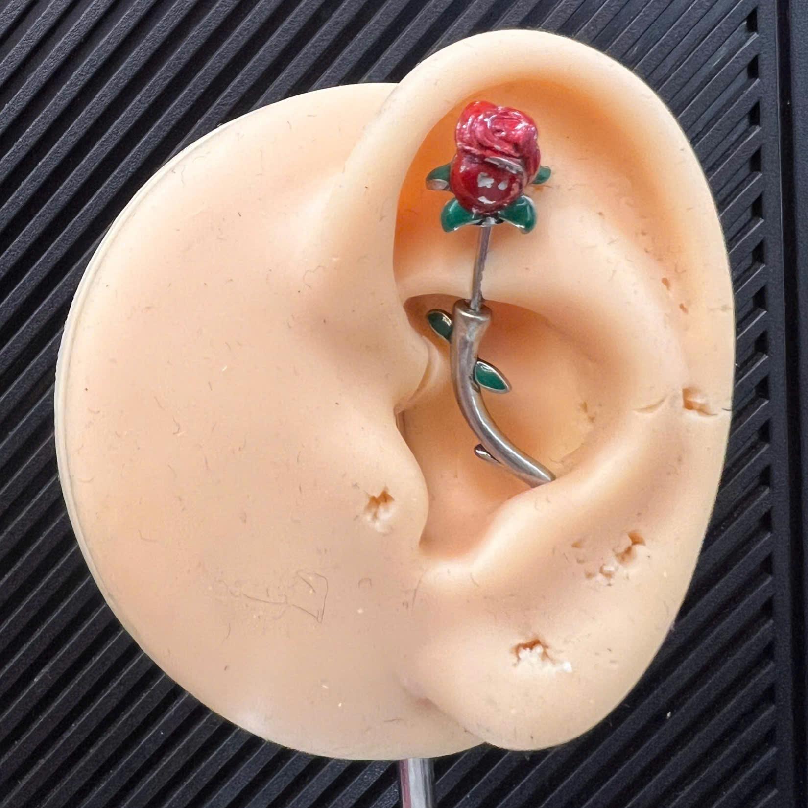 khuyên kiểu cành hoa hồng xoắn đeo rook, vertical,lobe cho tai phải _thumbnail_3