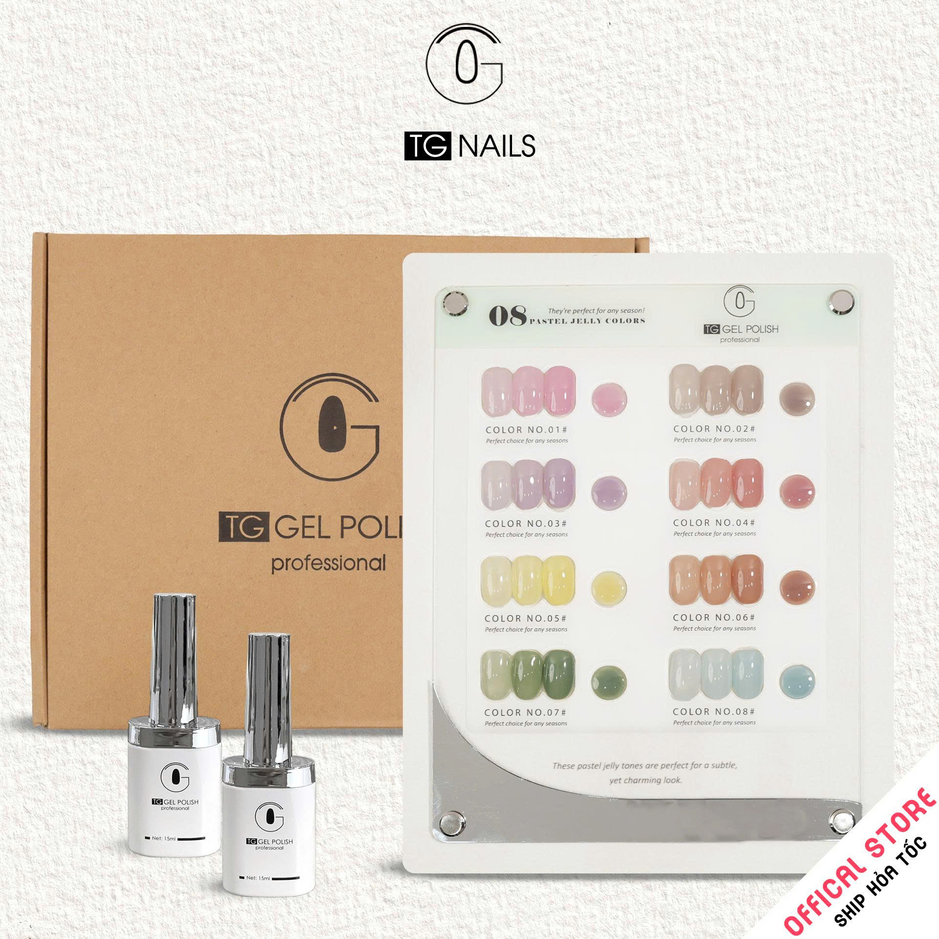 Combo sơn gel 8 màu Thạch Pastel kèm bảng màu_thumbnail_1