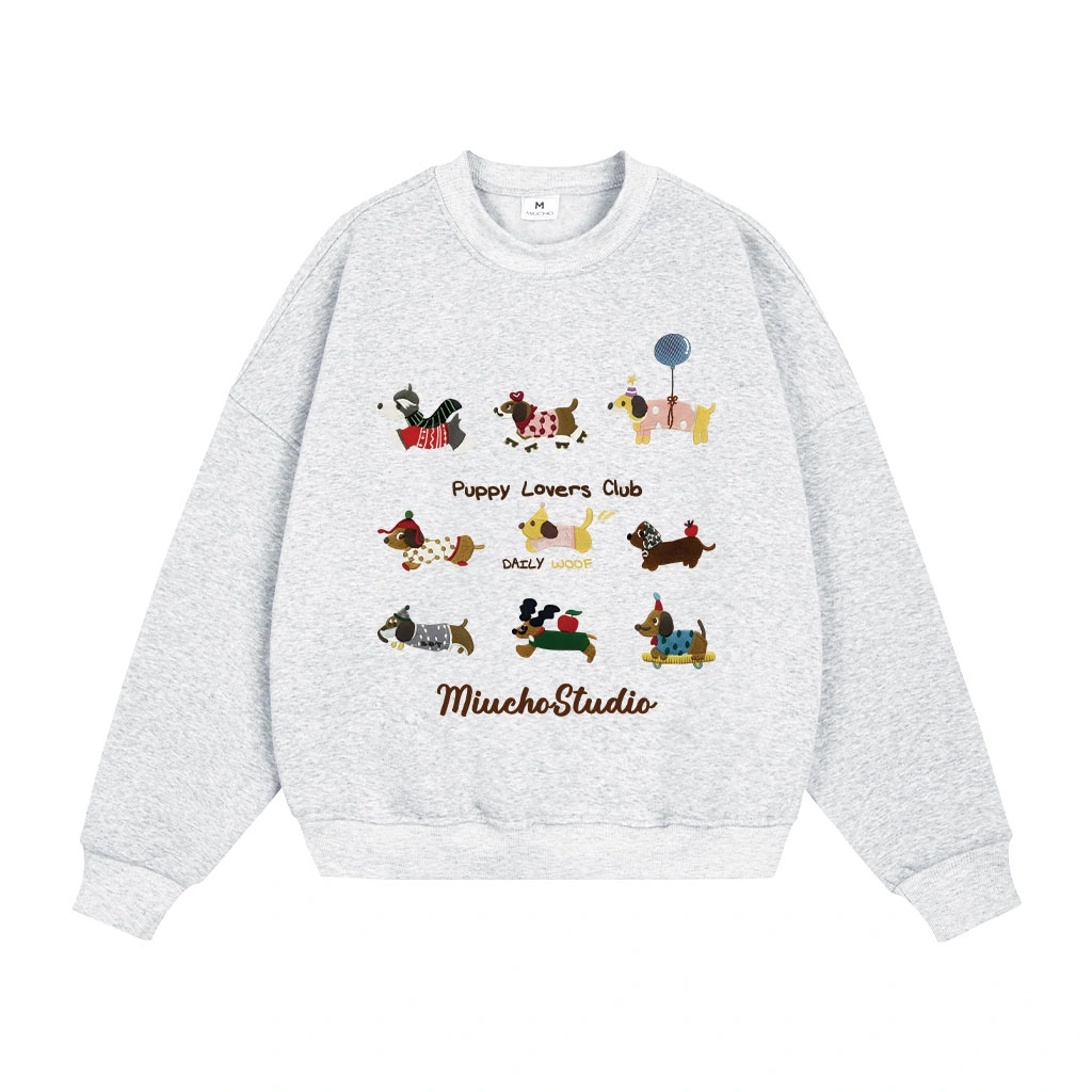 Áo Sweater form boxy Miucho nỉ 2 da dày dặn thoáng mát thoải mái Puppy lovers club in mix 2819_thumbnail_0