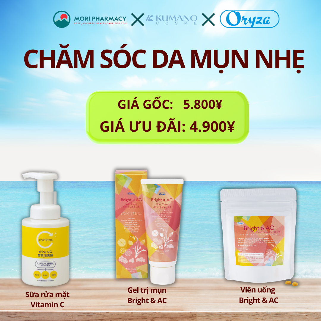 Combo cho da mụn ( cyclear + AC)