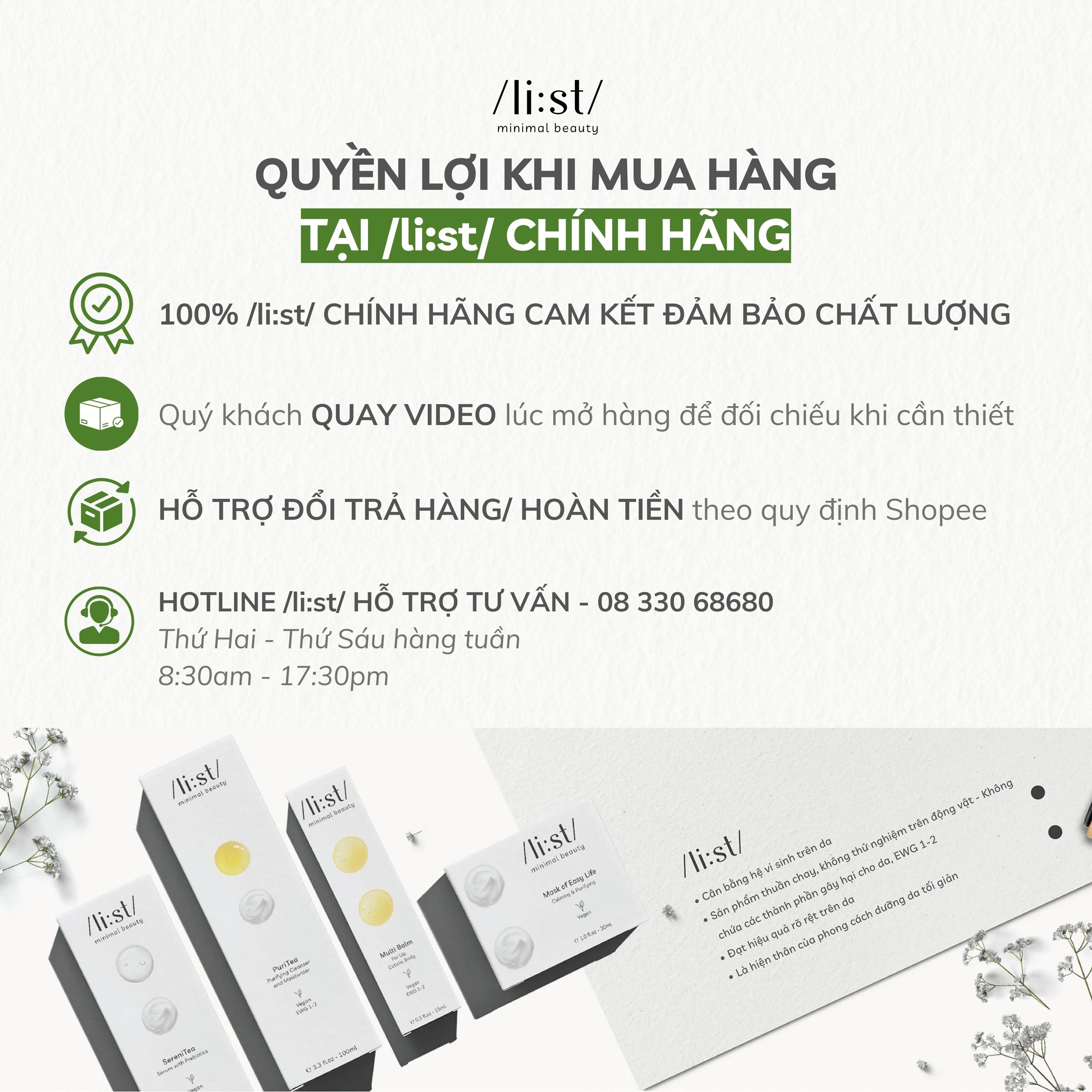 Trà Rửa Mặt Dưỡng Da Li:st 4 in 1 Tẩy Trang, Rửa Mặt, Tẩy Da Chết, Dưỡng Ẩm PuriTea 100ml_thumbnail_8