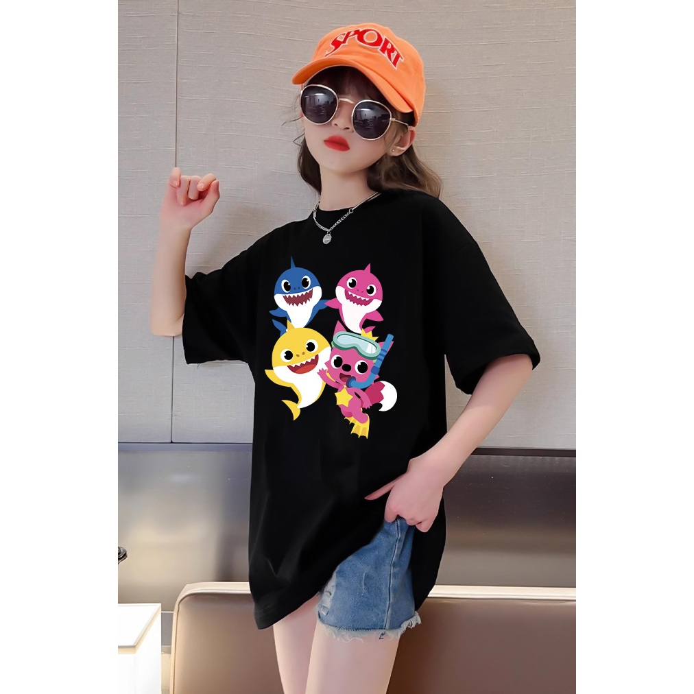 Áo thun bé gái Baby Shark cá mập AED688 Miucho Kid 100% vải cotton thoáng mát basic_thumbnail_4