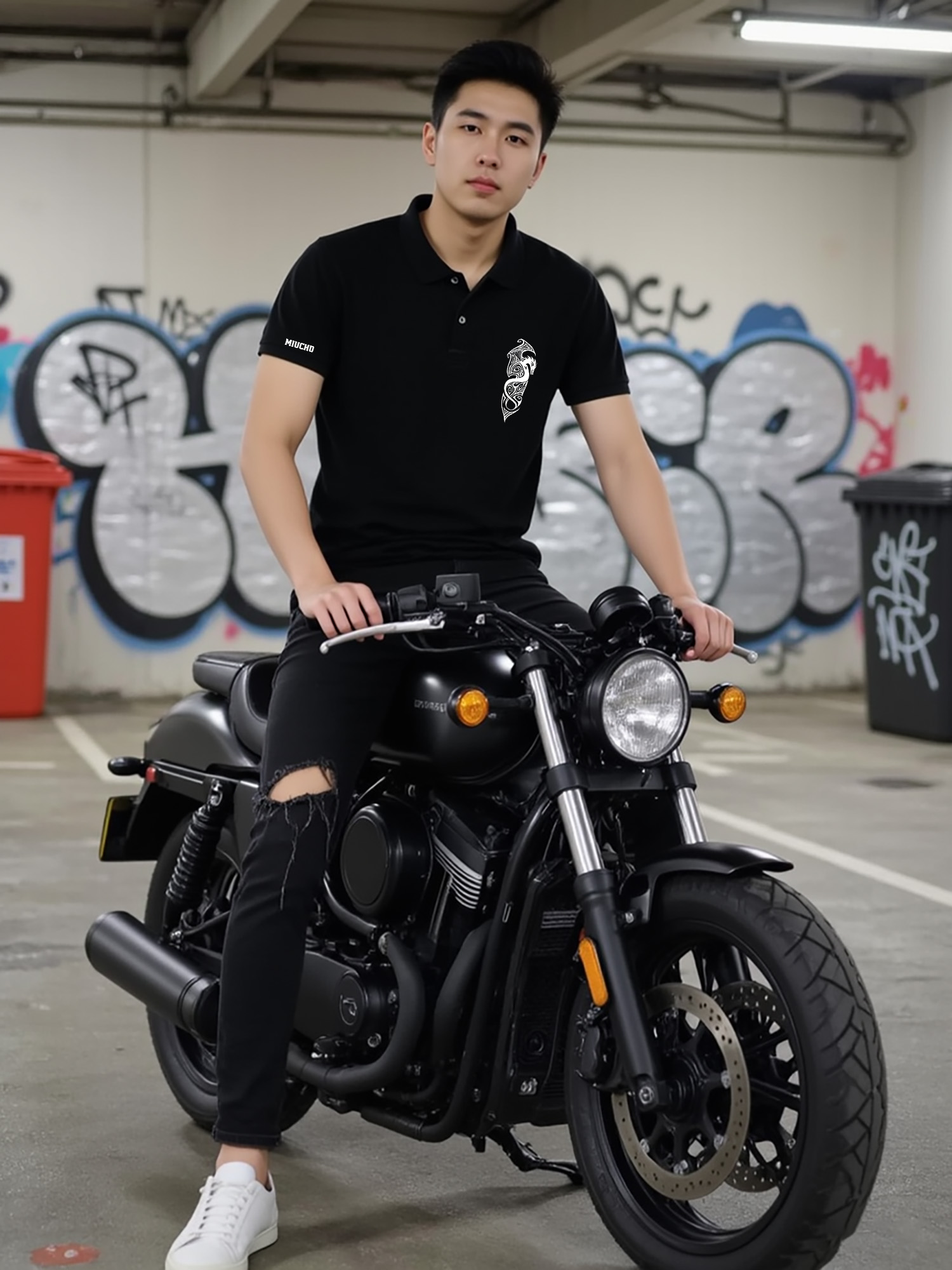 Áo polo nam big size form vừa 2062 Miucho Iconic vải cá sấu polyester thoáng mát in artwork_thumbnail_2