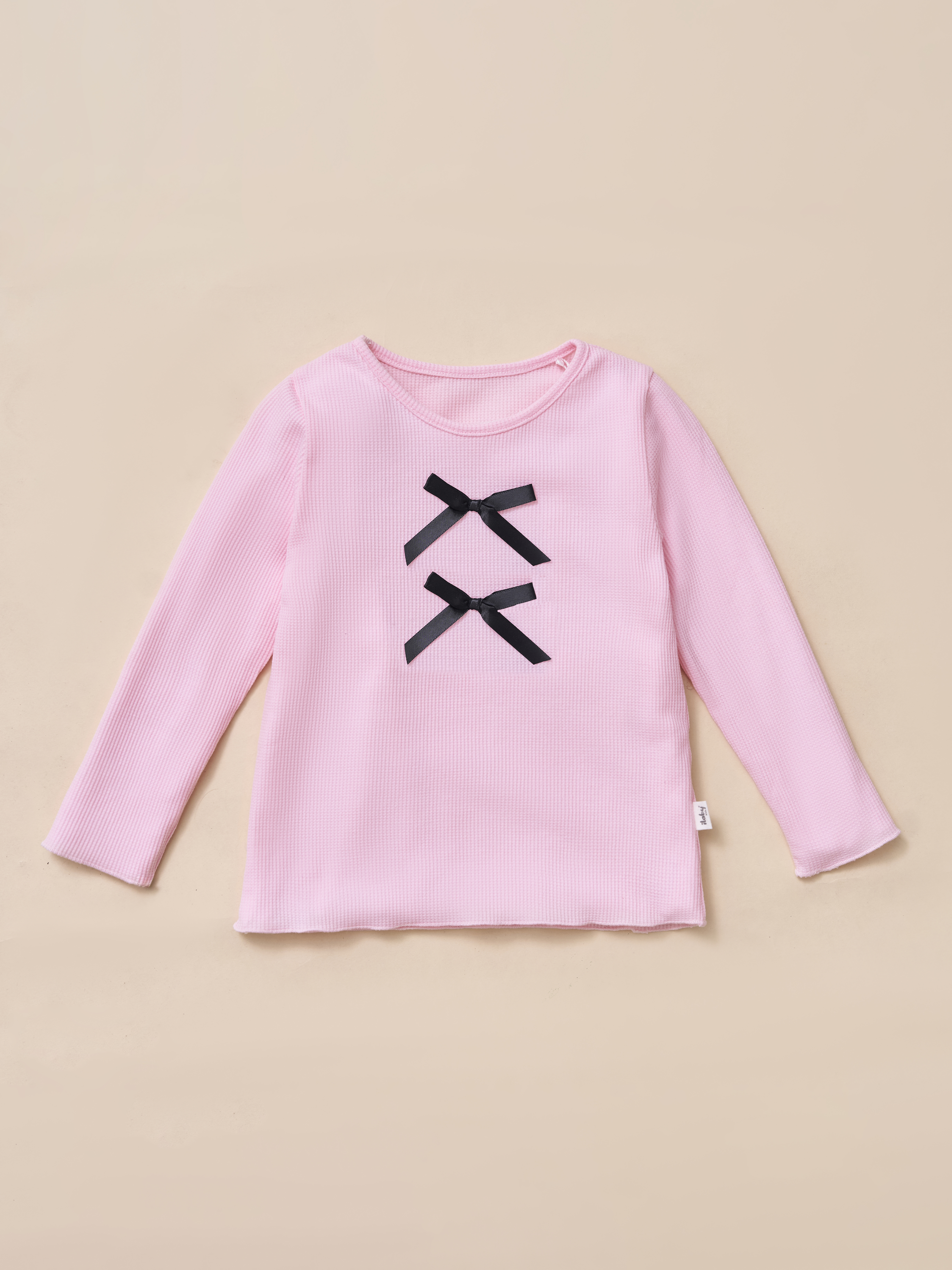 Áo cổ tròn đính nơ cuốn bèo gấu_thumbnail_5