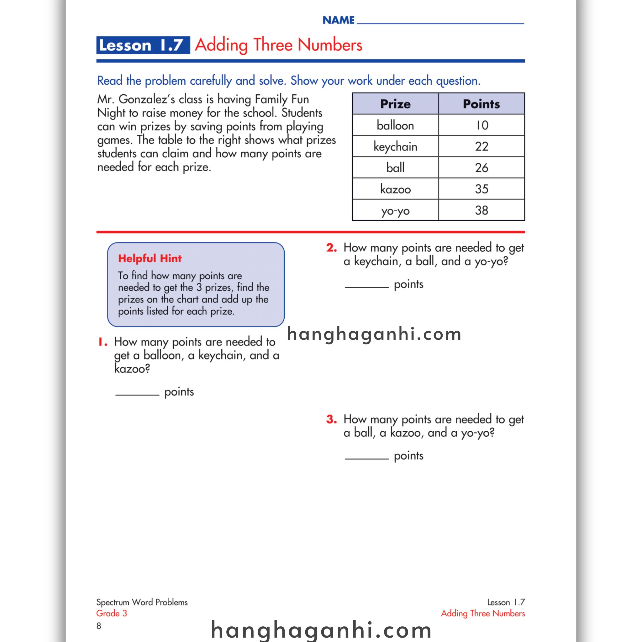 Sách Spectrum Word Problems Workbook Grade 3_thumbnail_2