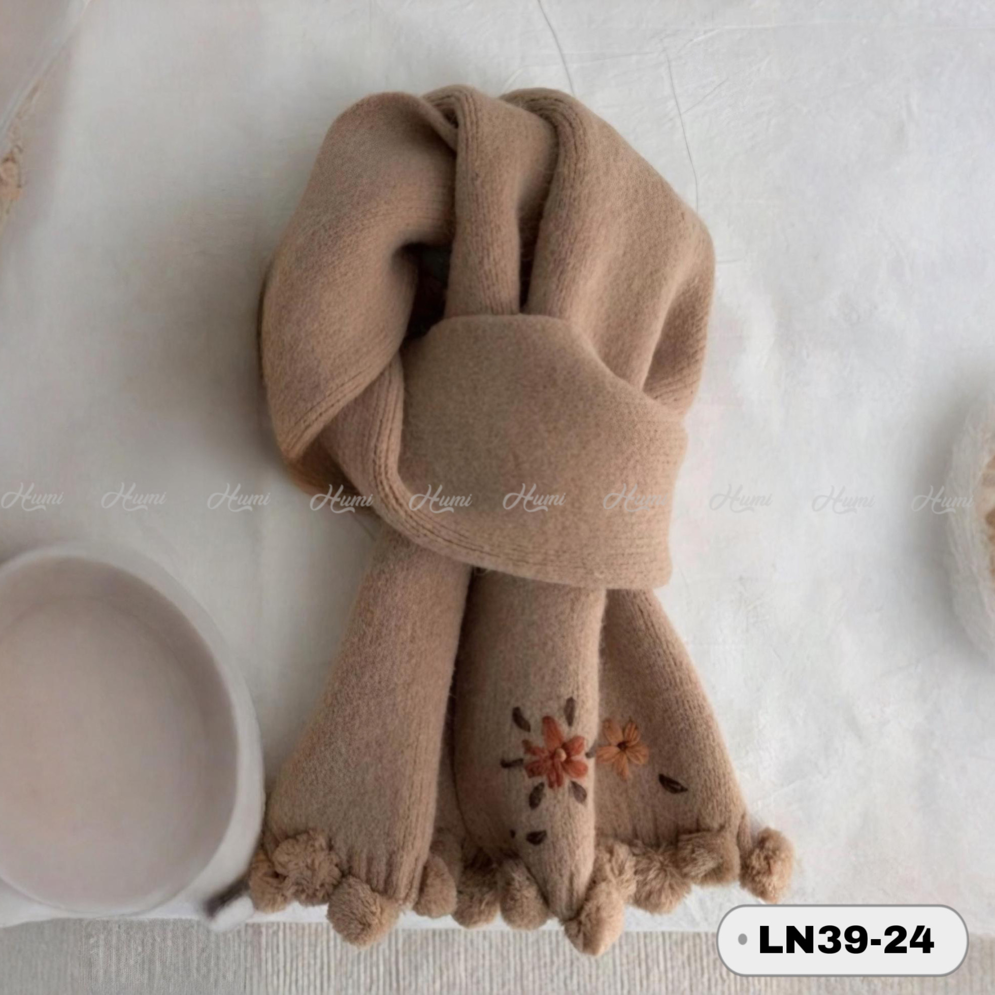 KHĂN LEN HOA MINISIZE (LN39-24 Nâu)