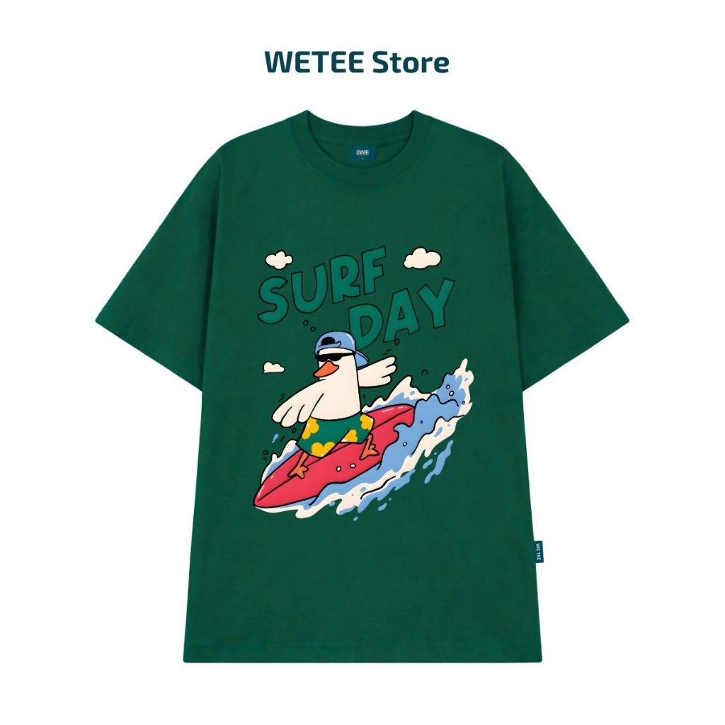 Áo thun unisex UX30-1179 chữ SURF DAY vịt lướt ván dáng oversized local brand WETEE_thumbnail_11