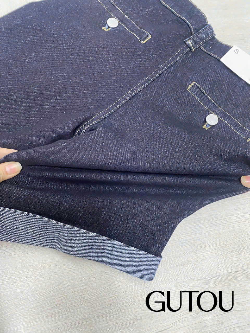 [ GUTOU ] Quần Jean Lửng Slippery Lai Lật_thumbnail_8