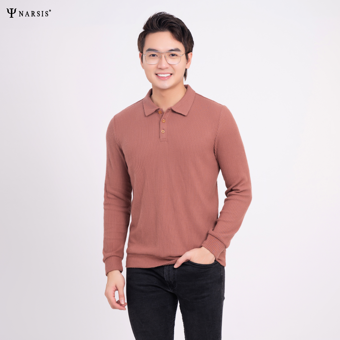 ÁO POLO CÓ CỔ NAM D0052 NARSIS VẢI LEN COTTON ẤM ÁP, THOÁNG MÁT, GIỮ ẤM TỐT, MỀM MẠI