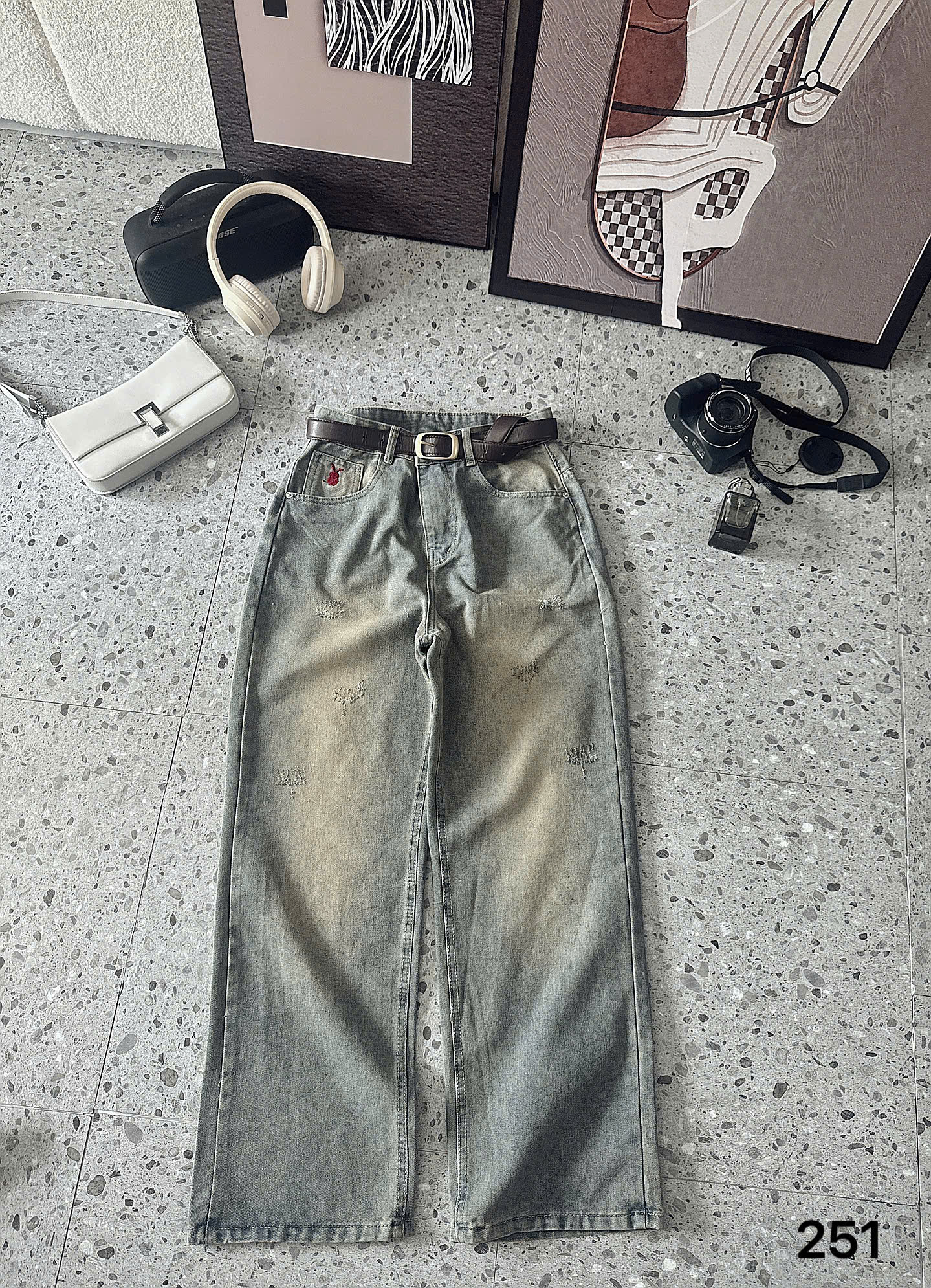 BIGSIZE - QUẦN JEAN SUÔNG THÊU THỎ T-QJ251_thumbnail_4