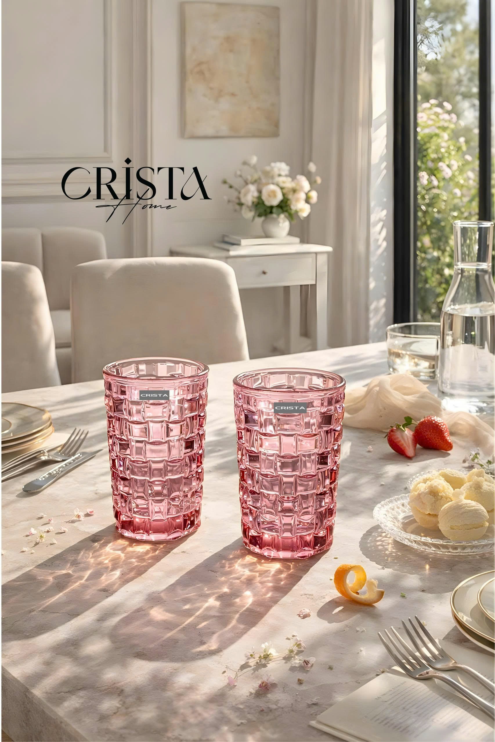 Bộ 6 cốc thủy tinh CRISTA HOME vân Caro to 350 ml_thumbnail_14