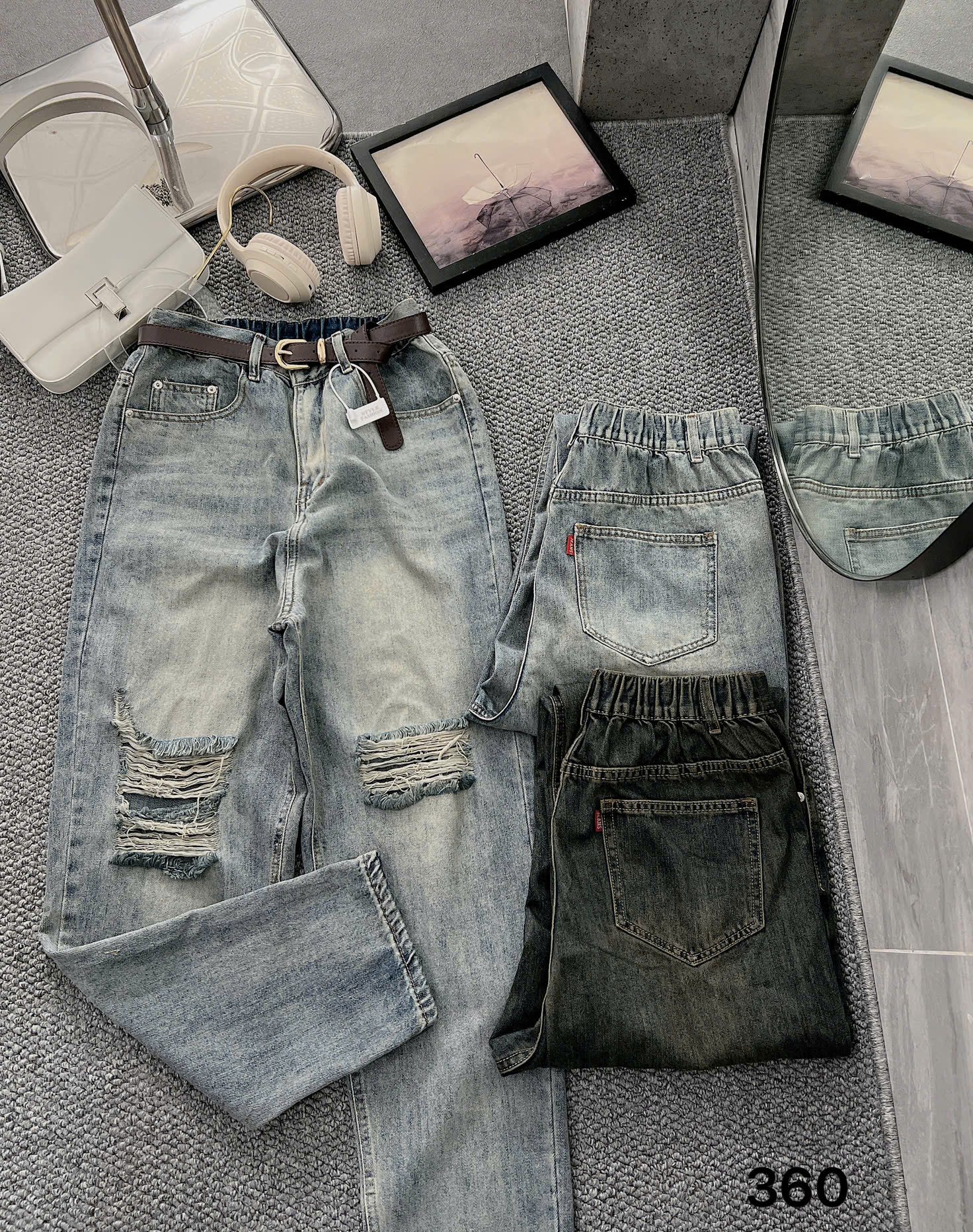 Quần baggy lưng thun rách kiểu bigsize QJ360 dành cho nàng béo mập từ 55-90kg_thumbnail_9