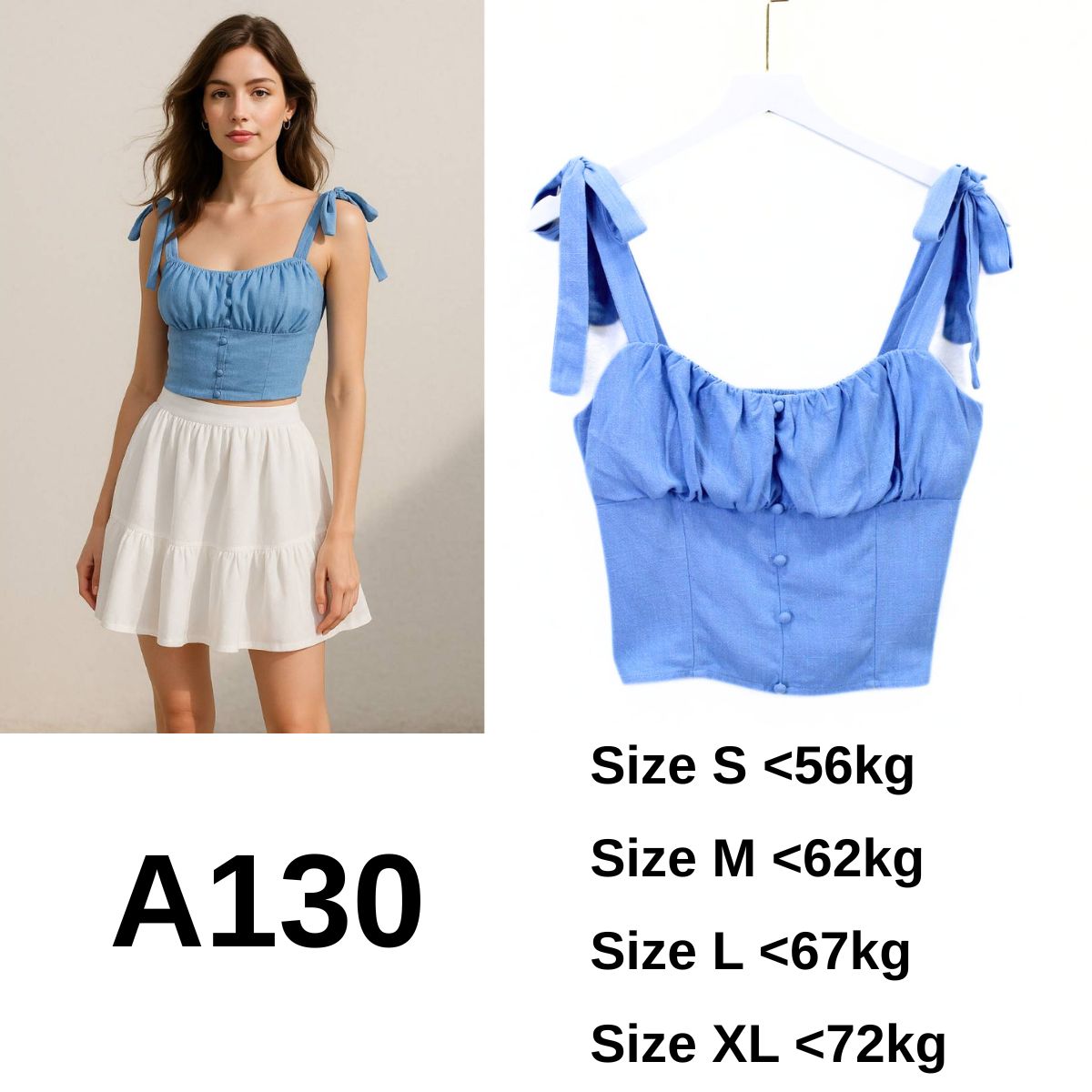 A130- ÁO LINEN CROP