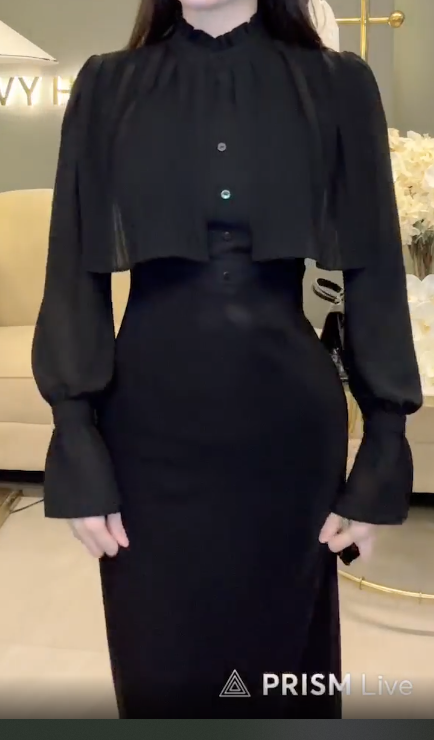 Đầm Bút Chì Phối Vạt Tay Loe_thumbnail_4