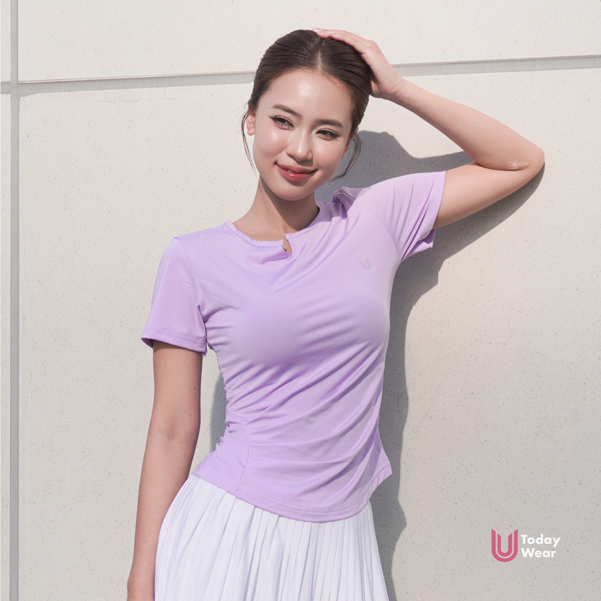 Áo tập gym yoga nữ Slimfit Tee cổ V ngắn tay_thumbnail_11