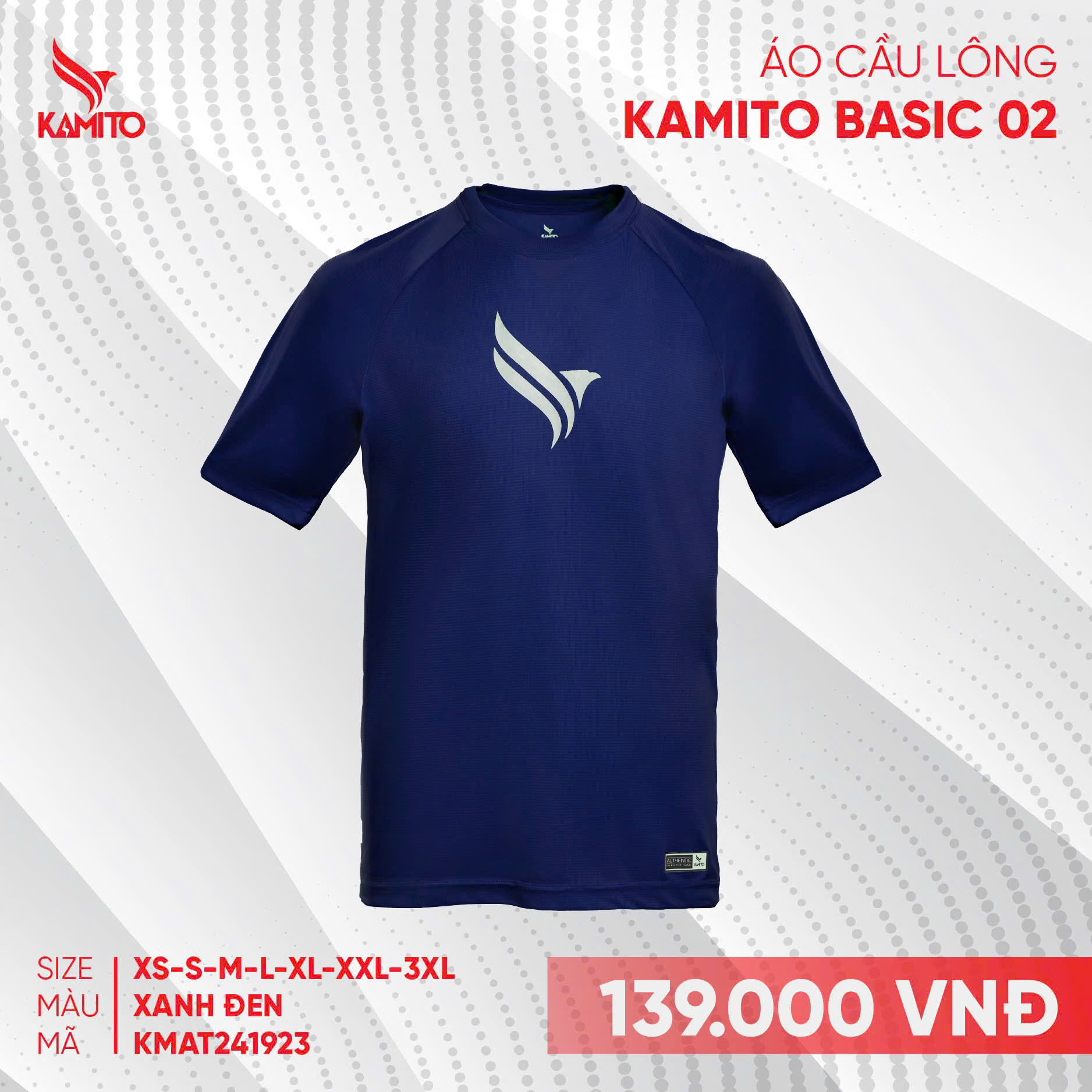 Áo CẦU LÔNG Kamito Basic 02 - Chính hãng (chỉ nhận đặt từ 5 áo)_thumbnail_2