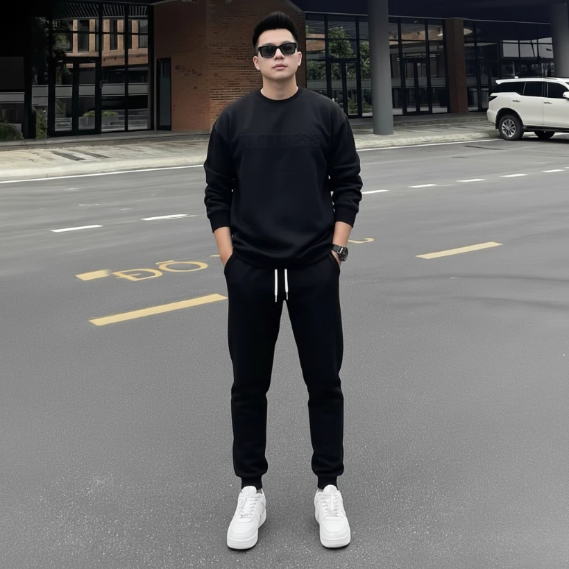 Bộ Nỉ Ép Lông Cáo Nam nữ in nổi 