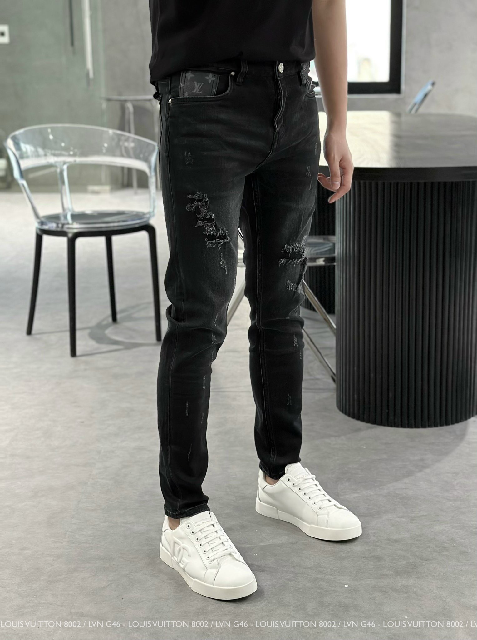 QUẦN JEANS LV ĐEN WASH NHẸ 8002_thumbnail_6
