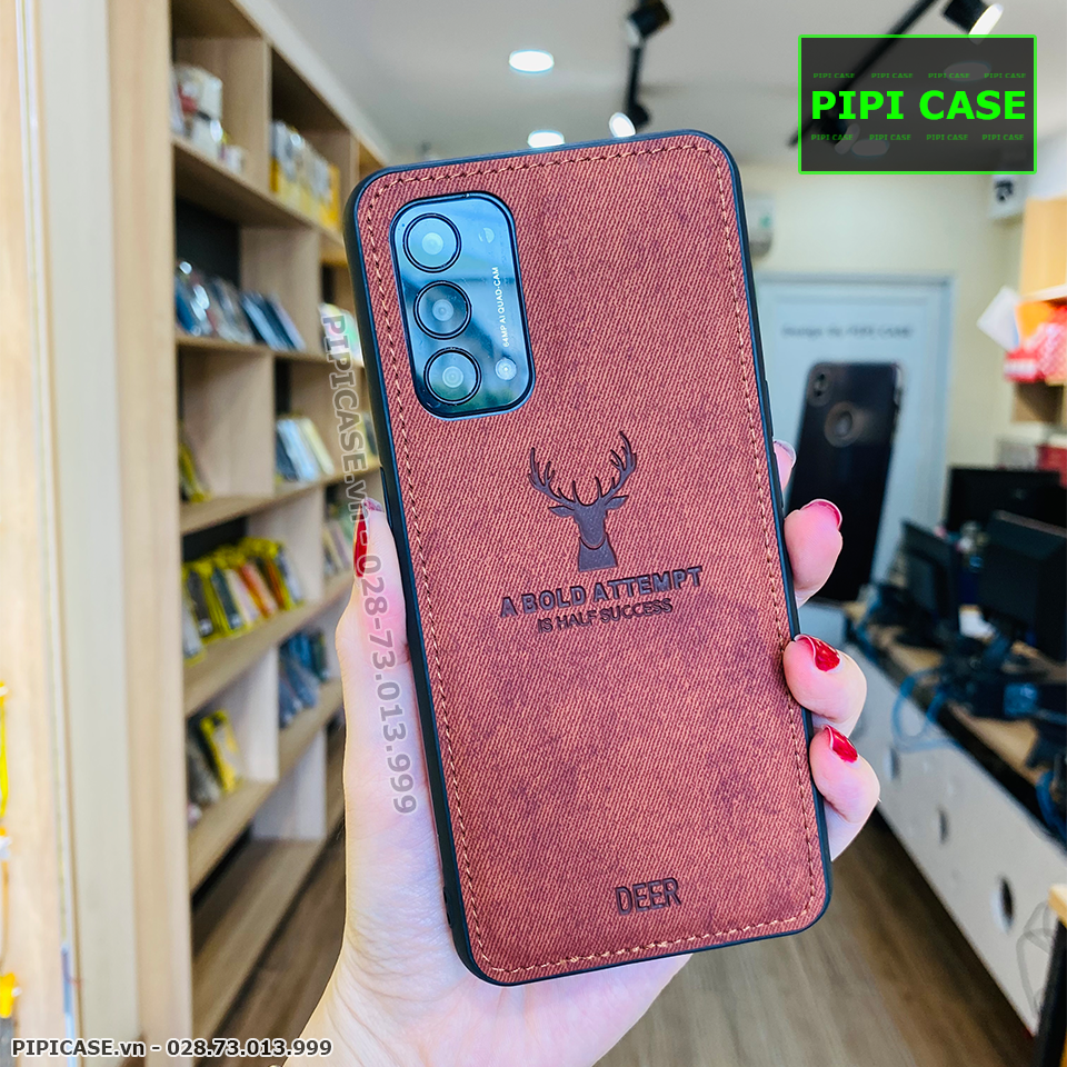 Ốp Lưng Oppo Reno 4 - Da & Jean - Nâu