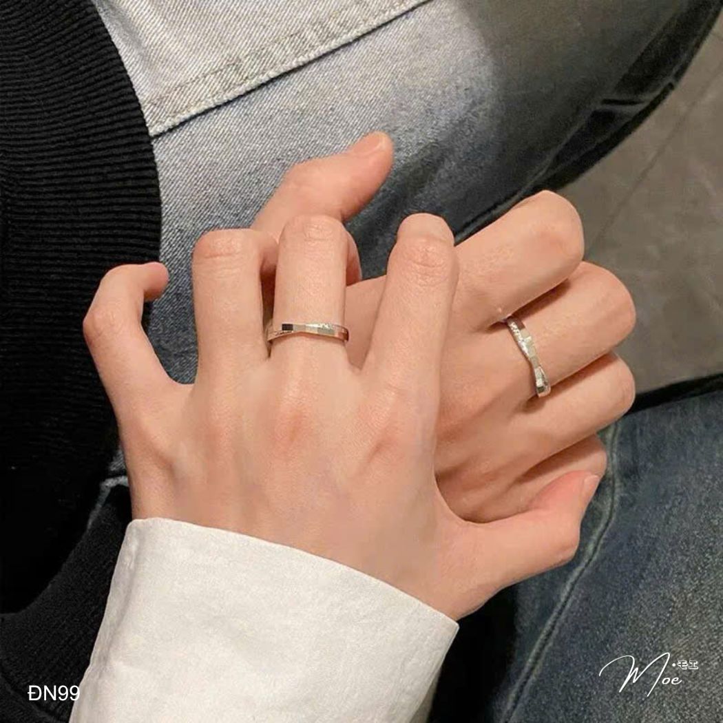 ĐN99 - Nhẫn đôi dải chéo vĩnh cửu basic (FREEsize CÓ KHẮC IN)_thumbnail_1