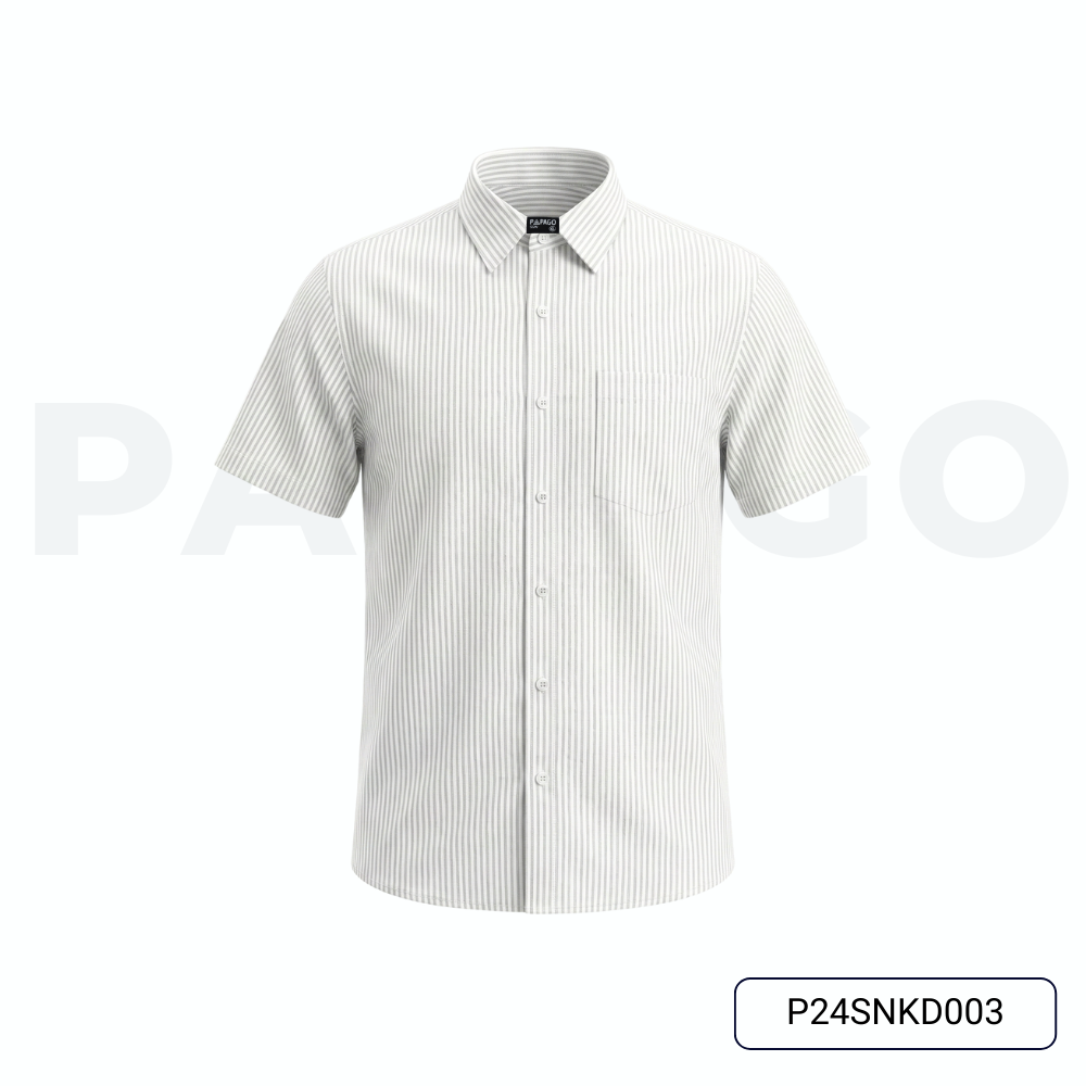 Áo sơ mi nam trung niên PAPAGO tay ngắn lai bầu kẻ sọc chất vải oxford - P24SNKD003_thumbnail_7