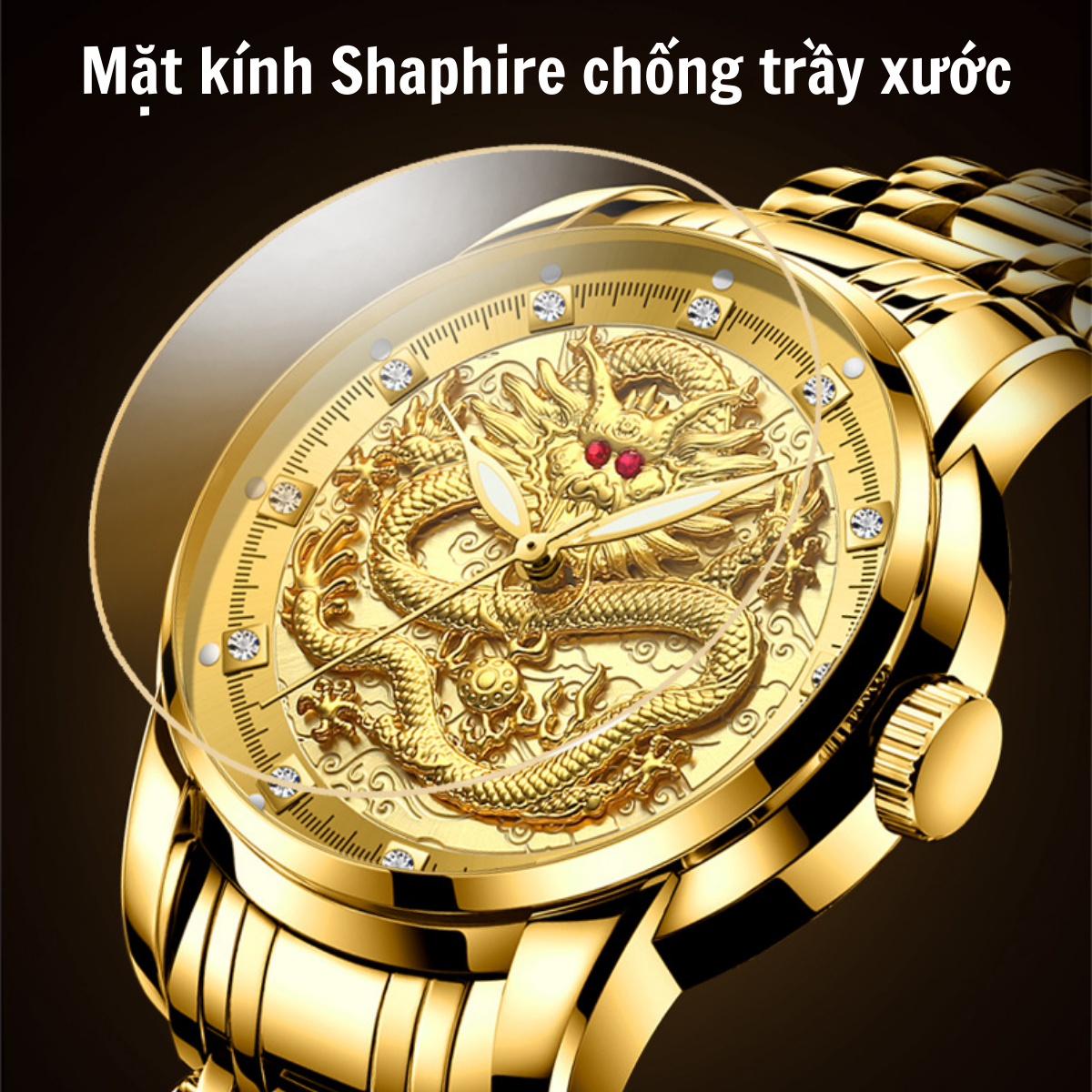 Đồng Hồ Nam Mặt Rồng 3D Mắt Đỏ Dây Hợp Kim Cao Cấp_thumbnail_3