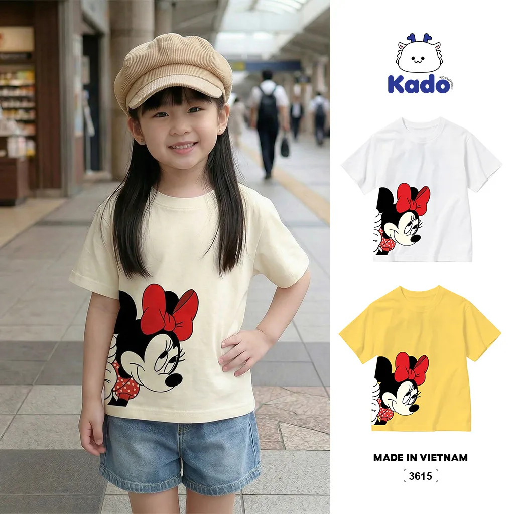 Áo thun bé gái Chuột Miinnie đáng yêu Kado 3615