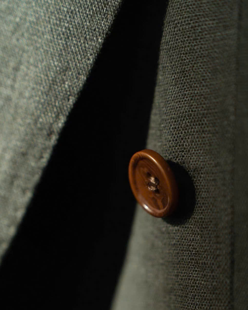 Blazer Havana Linen 1 Hàng Khuy