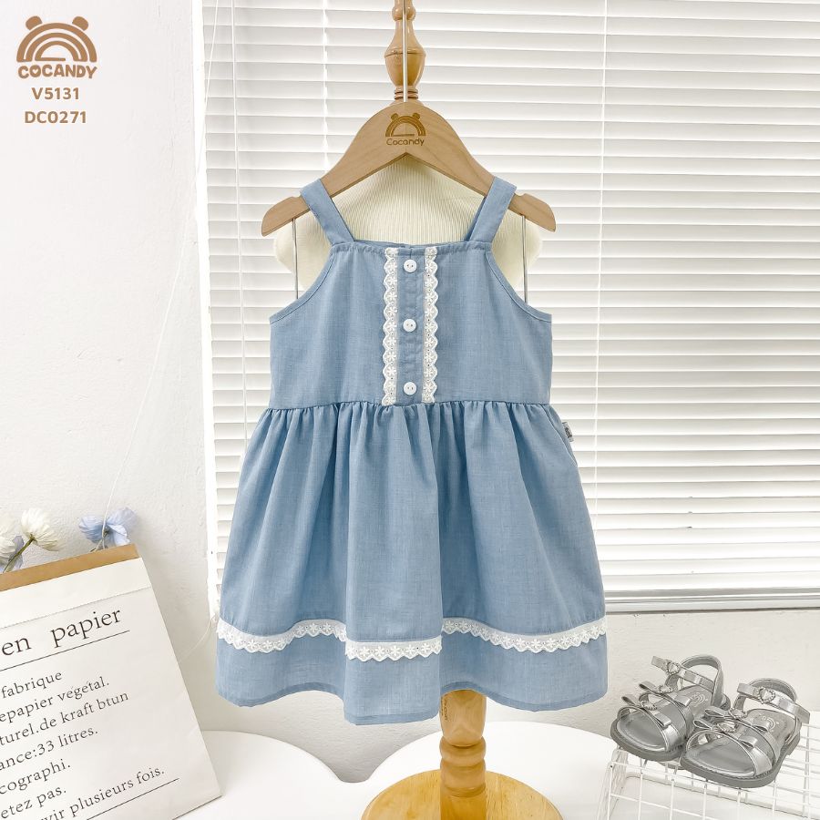 Váy cộc XANH 2 dây phối viền ren_thumbnail_3