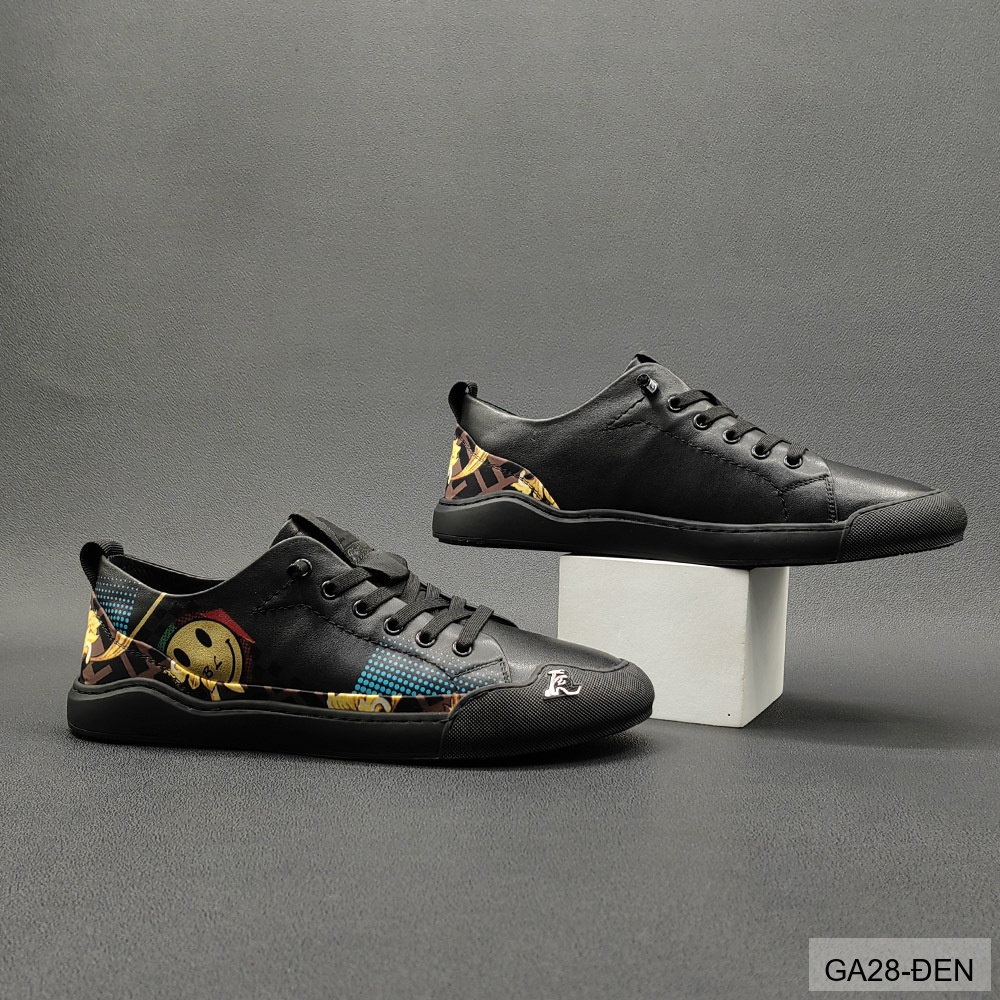 GA28 - Giày Sneaker Nam Da Bò Thiết Kế Smile Độc Đáo, Phong Cách Thường Ngày_thumbnail_16