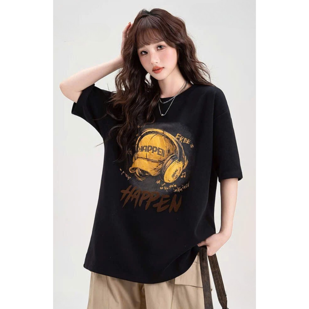 Áo phông oversize nam nữ hình mũ HAPPEN local brand We Tee - WU0956