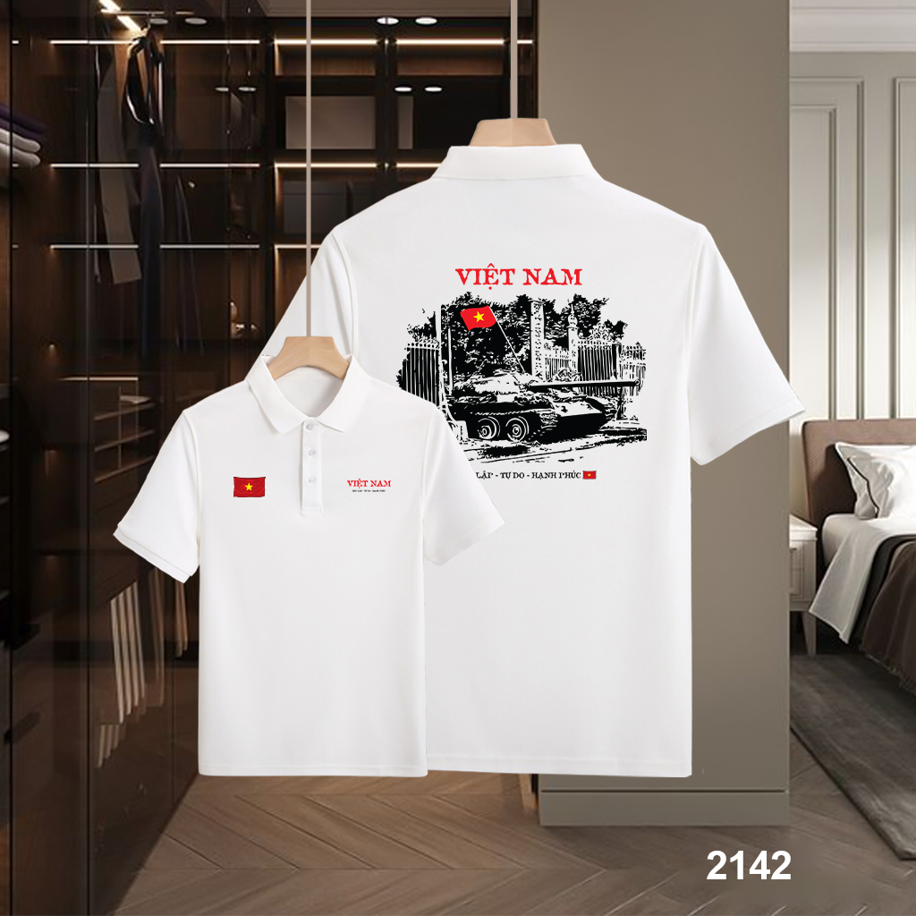 Áo polo nam big size Việt Nam tôi yêu form vừa 2142 Miucho Iconic vải cá sấu polyester in mix_thumbnail_2