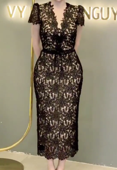 Đầm Bút Chì Ren Cổ V TB_thumbnail_9