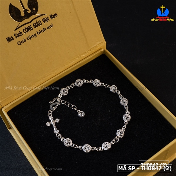 Lắc tay bạc ta Thánh giá bi cầu mỏng M78_thumbnail_2