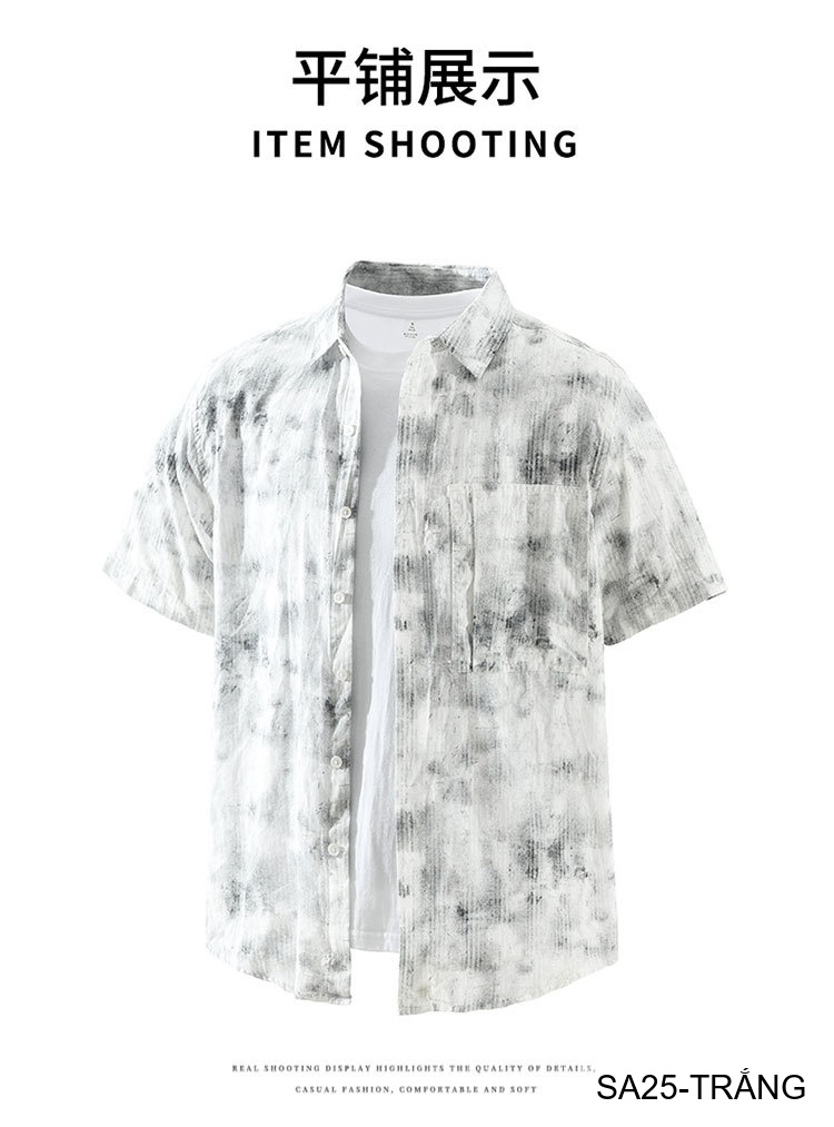 SA25 - Áo sơ mi nam ngắn tay họa tiết phong cách streetwear, chất cotton mềm mát, form rộng thoải mái_thumbnail_13