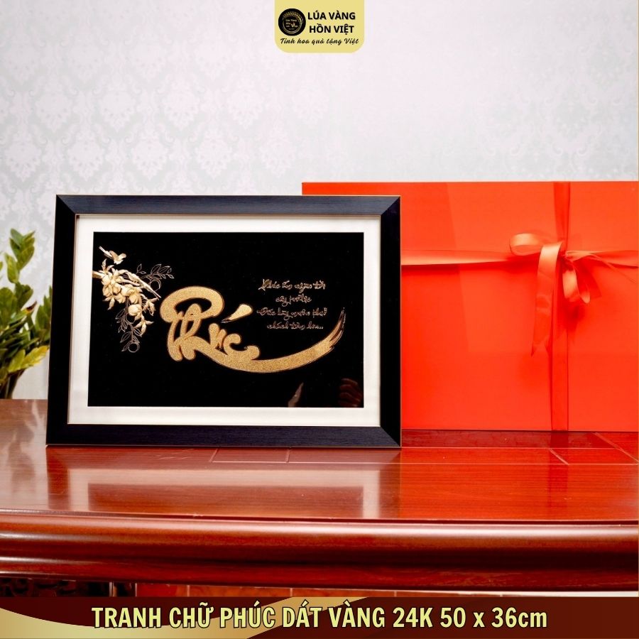 TRANH CHỮ PHÚC DÁT VÀNG 24K 50x36cm_thumbnail_1