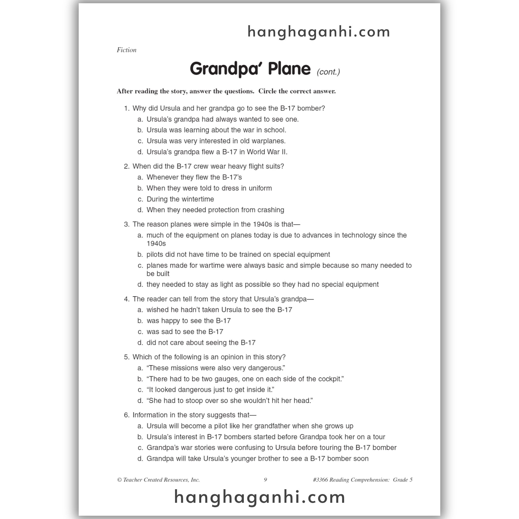 Reading Comprehension Grade 5 Teacher Created Resources, sách đọc hiểu lớp 5_thumbnail_14