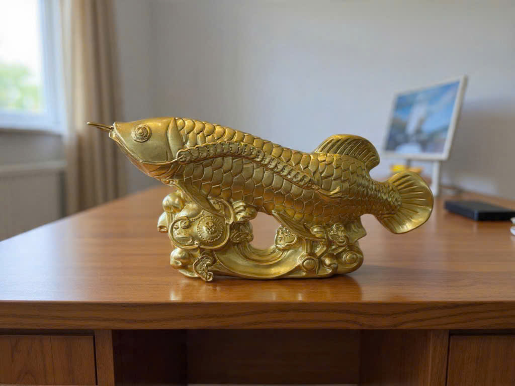 Tượng cá rồng bằng đồng dát vàng 9999_thumbnail_2