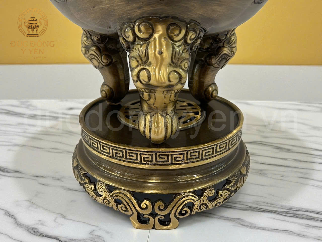 Bộ ngũ sự cao 50 cm làm màu 2 công nghệ đúc đồng vàng thau_thumbnail_1