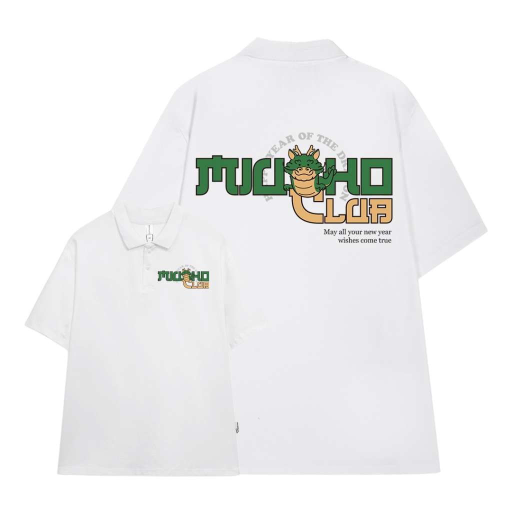 Áo polo form rộng nam basic nhiều màu PLD822 Miucho Man tay ngắn vải cotton Cổ trụ in typography_thumbnail_10