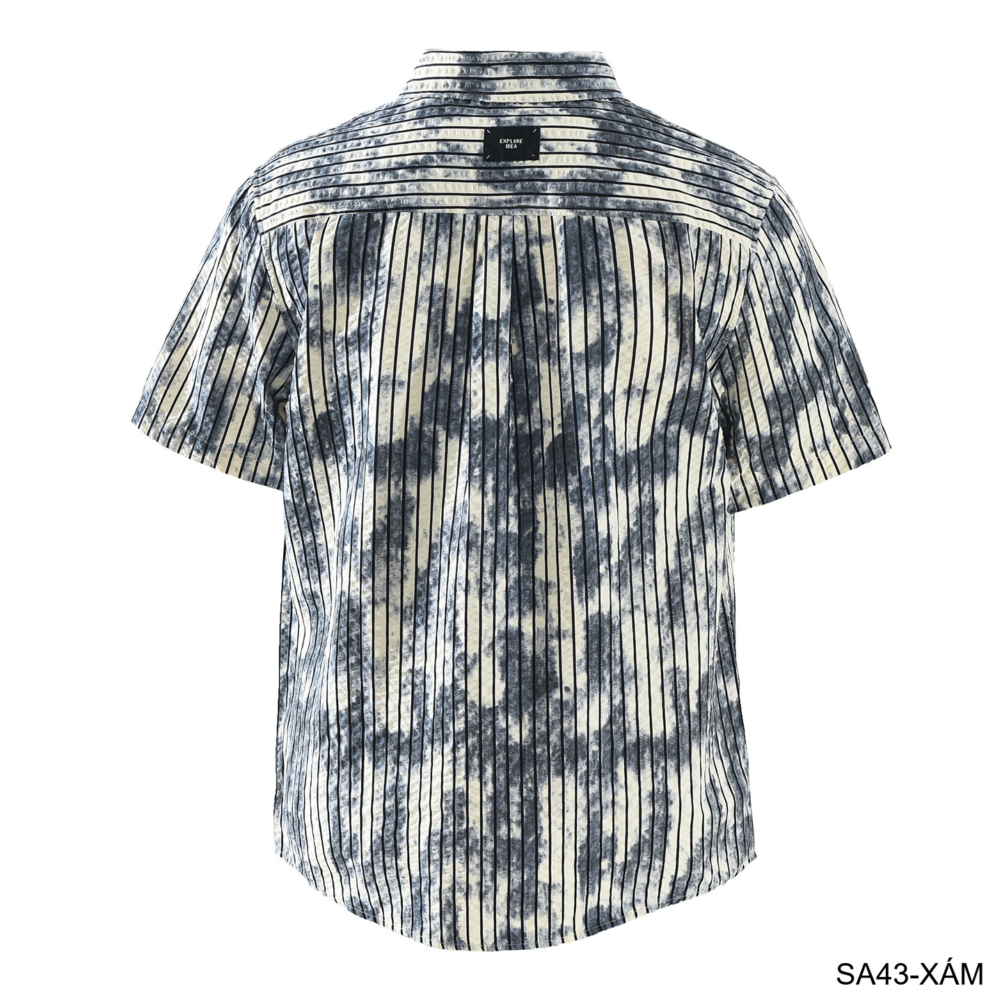 SA43 - Áo sơ mi nam tay ngắn sọc dọc phong cách streetwear, chất cotton thoáng mát, dáng rộng thoải mái_thumbnail_6
