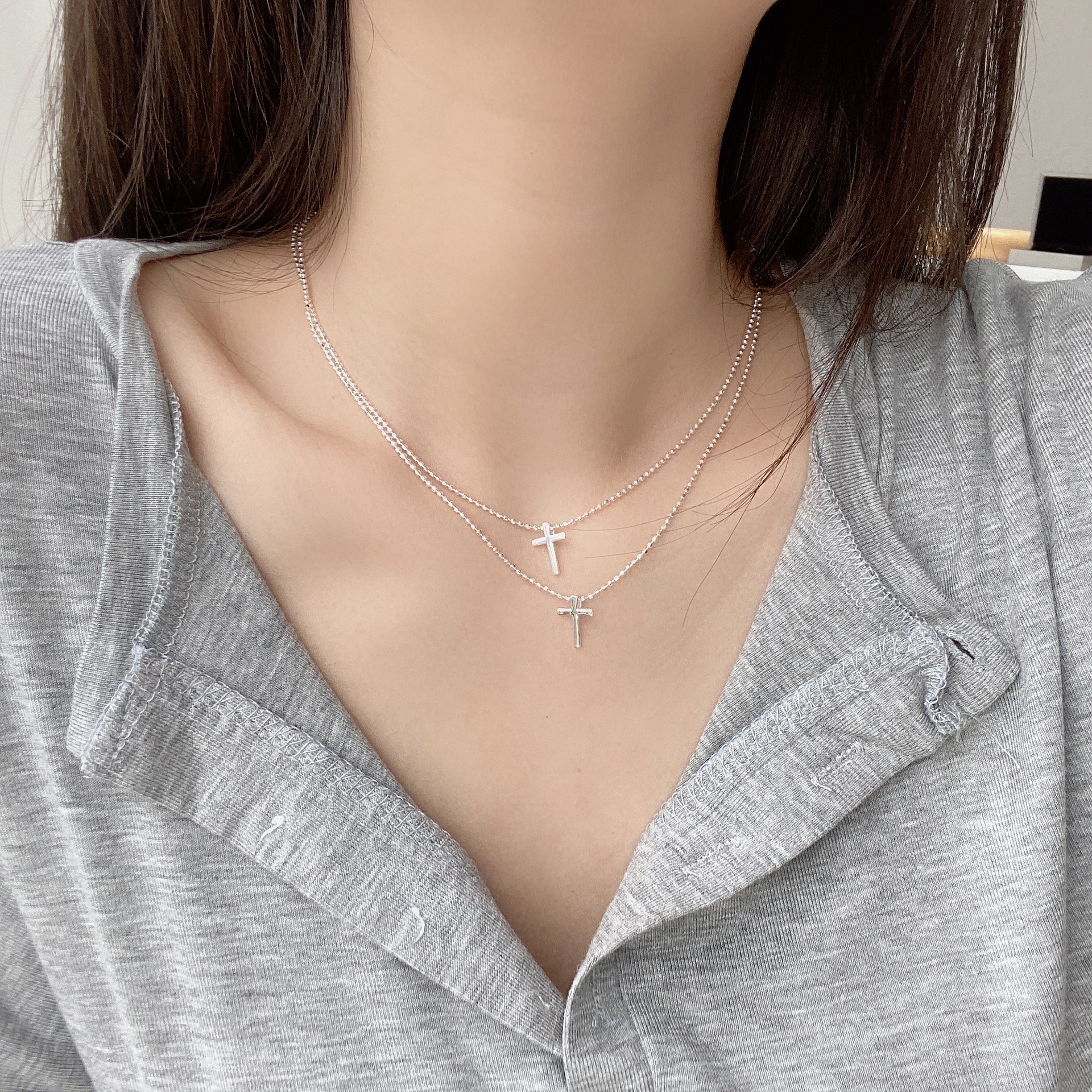 Dây chuyền bạc nữ mặt thánh giá trơn bạc Italy - Vòng cổ bạc Ý nữ Công Giáo tặng kèm hộp_thumbnail_5