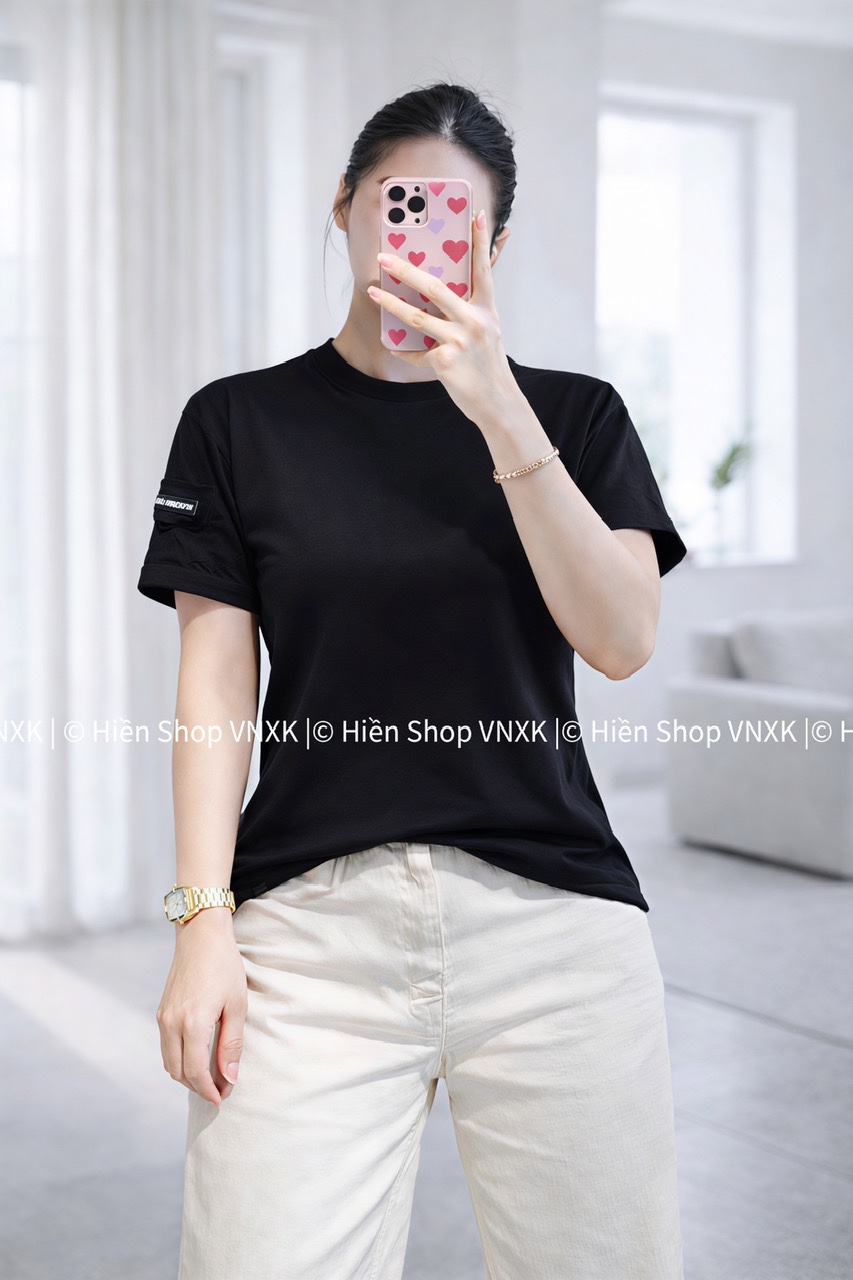 Áo thun xuất hàn màu đen