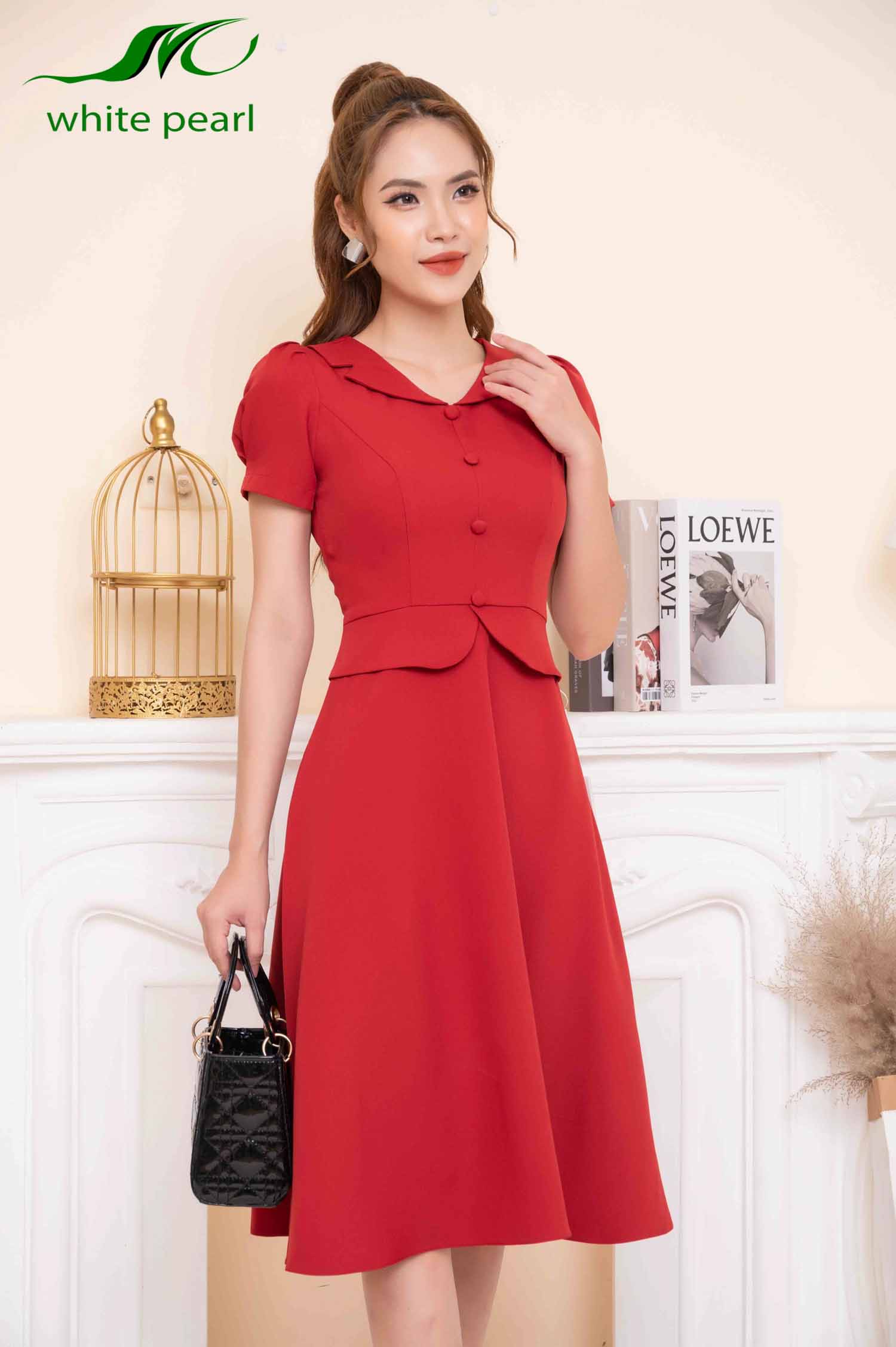 Váy ký giả vạt tròn cao cấp thời trang công sở White Pearl_thumbnail_9