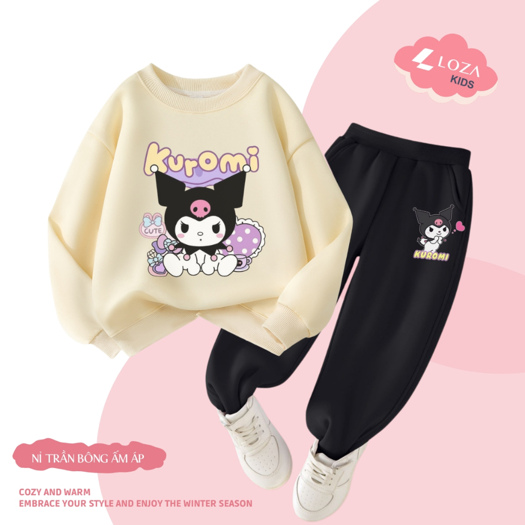 Set nỉ bé gái in hình Kuromi - Loza Kids BI308_thumbnail_1