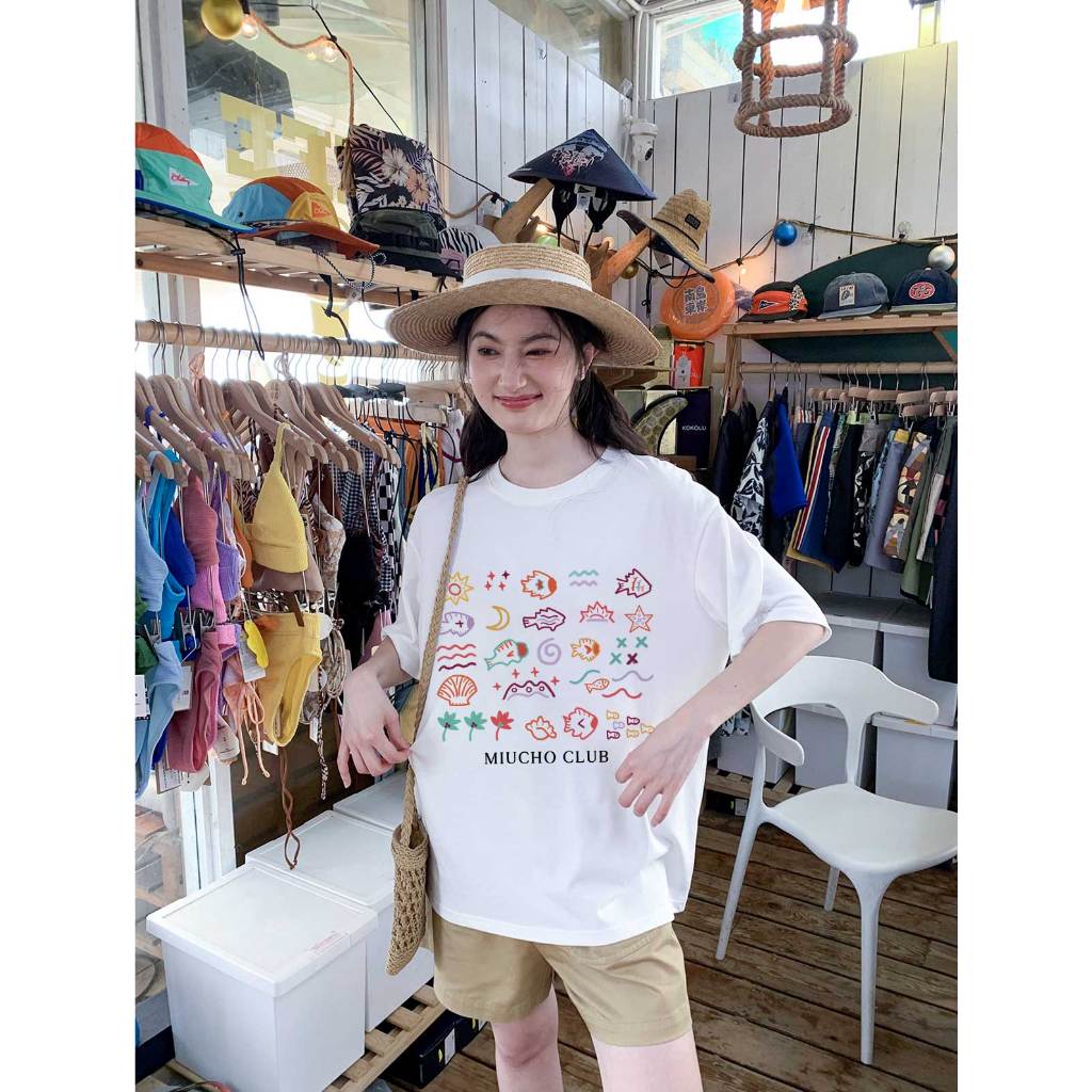 Áo thun form rộng unisex mùa hè ATD1041 Miucho vải cotton tay lỡ cổ tròn in artwork_thumbnail_5